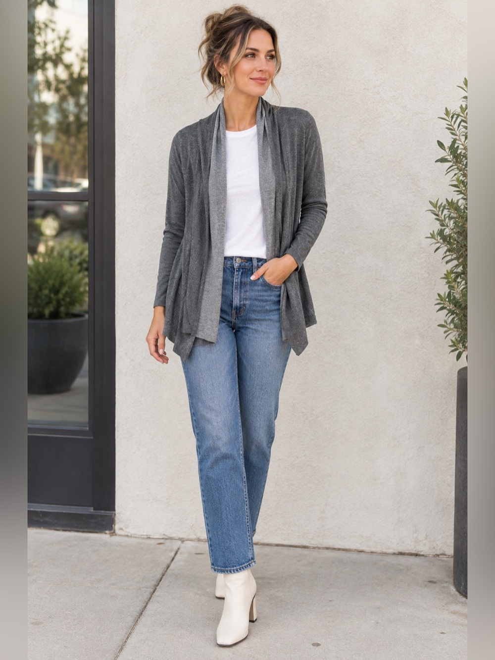 Gap Women’s Gray Open-Front Cardigan Sweater | Size M